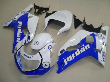 Bleu Blanc Jordan 01-03 GSXR 750 Carénage Moto