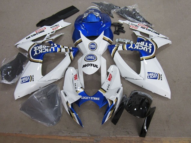 Bleu Blanc Lucky Strike Motul 06-07 GSXR 750 Carénage Moto Bleu Blanc Lucky Strike Motul 06-07 GSXR 750 Carénage Moto