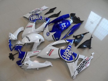 Bleu Blanc Lucky Strike Motul 34 06-07 GSXR 750 Carénage Moto