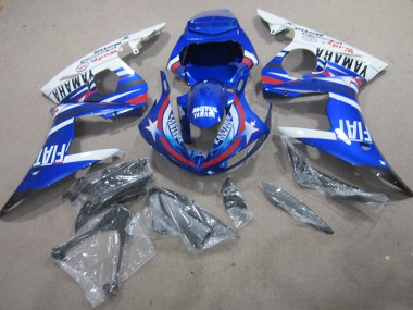 Bleu Blanc Motul Fiat 03-05 YZF R6 Carénages Moto