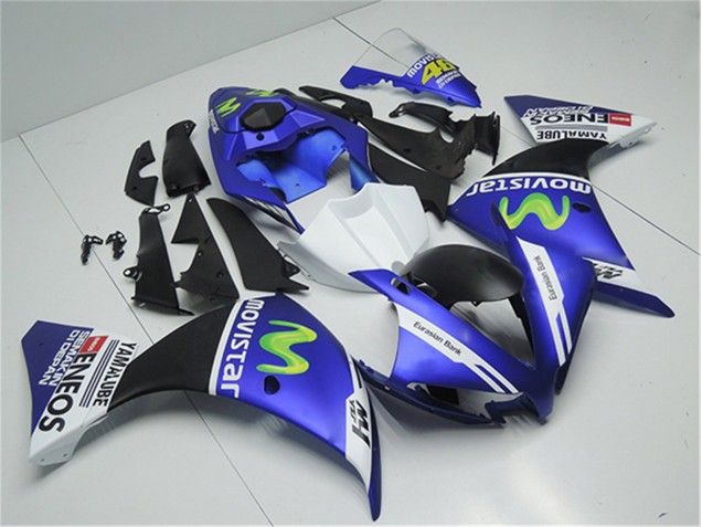 Bleu Blanc Noir 12-14 YZF R1 Carénage Moto Bleu Blanc Noir 12-14 YZF R1 Carénage Moto
