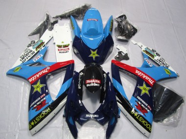 Bleu Blanc Rockstar Makita 06-07 GSXR 600 Carénage Moto