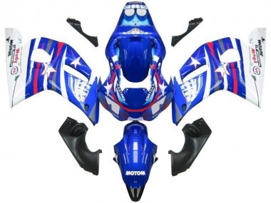 Bleu Blanc Star Fiat 98-02 YZF R6 Carénage Moto