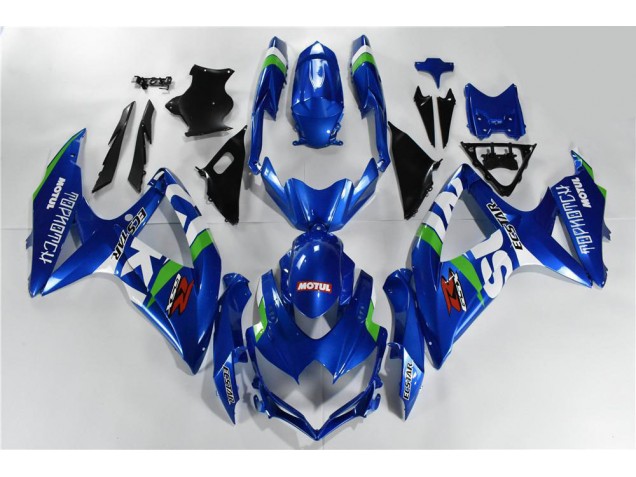 Bleu Blanc Vert 08-10 GSXR 600/750 Carénage Moto Bleu Blanc Vert 08-10 GSXR 600/750 Carénage Moto
