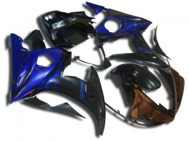 Bleu Flamme 03-05 YZF R6 Carénage Moto Bleu Flamme 03-05 YZF R6 Carénage Moto