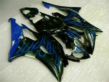 Bleu Flamme Noir 08-16 YZF R6 Carénage Moto