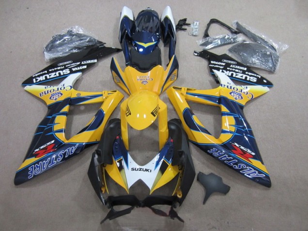 Bleu Jaune Corona Extra 08-10 GSXR 600 Carénage Moto Bleu Jaune Corona Extra 08-10 GSXR 600 Carénage Moto