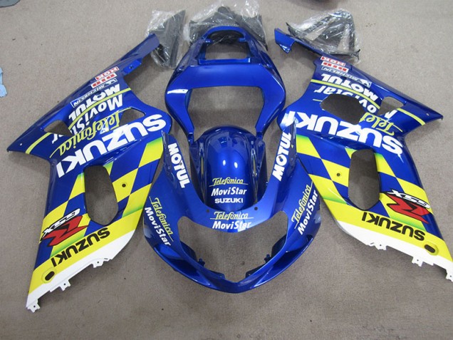 Bleu Jaune Telefumia Movistar 01-03 GSXR 600 Carénage Moto