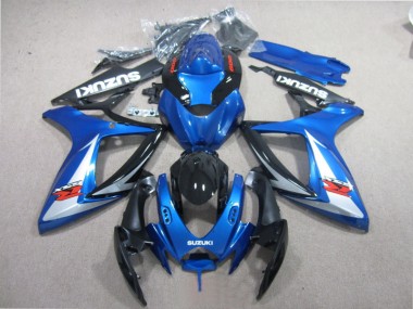 Bleu Noir Blanc 06-07 GSXR 600 Carénage Moto