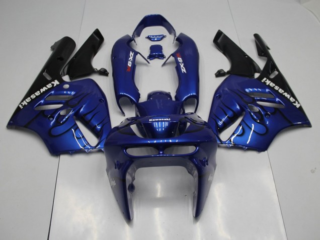 Bleu Noir Flamme 94-97 ZX9R Carénage Moto Bleu Noir Flamme 94-97 ZX9R Carénage Moto