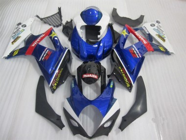 Bleu Noir Rockstar 07-08 GSXR 1000 Carénage Moto