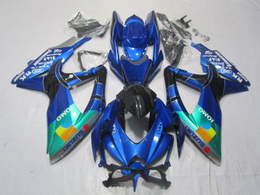 Bleu Noir Vert Jomo 07-08 GSXR 1000 Carénage Moto
