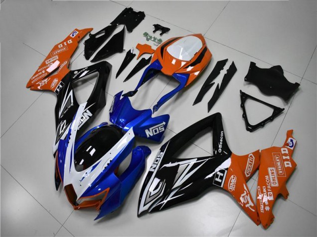 Bleu Orange 08-10 GSXR 600/750 Carénage Moto Bleu Orange 08-10 GSXR 600/750 Carénage Moto