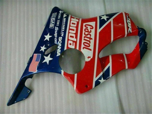Bleu Rouge Castrol Cycle World 04-07 CBR600 F4i Carénage Moto Bleu Rouge Castrol Cycle World 04-07 CBR600 F4i Carénage Moto