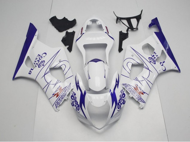 Bleu Whie Corona 03-04 GSXR 1000 Carénage Moto