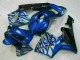 Bleu avec Argent Flamme 03-04 CBR600RR Carénage Moto Bleu avec Argent Flamme 03-04 CBR600RR Carénage Moto