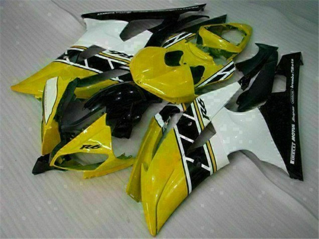 Jaune Blanc 08-16 YZF R6 Carénage Moto Jaune Blanc 08-16 YZF R6 Carénage Moto