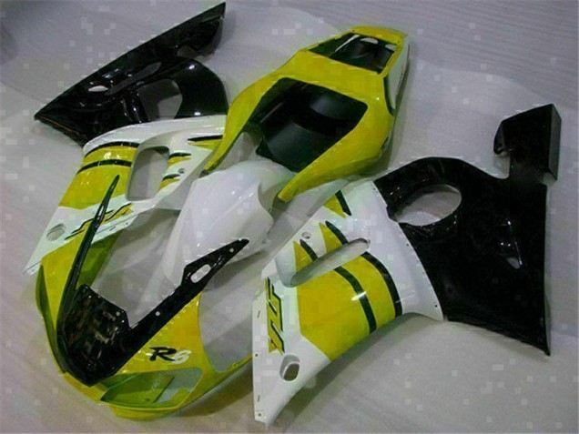 Jaune Blanc 98-02 YZF R6 Carénage Moto Jaune Blanc 98-02 YZF R6 Carénage Moto