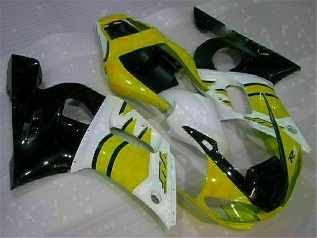 Jaune Blanc 98-02 YZF R6 Carénage Moto Jaune Blanc 98-02 YZF R6 Carénage Moto