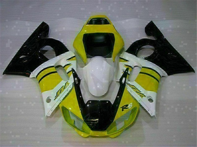 Jaune Blanc 98-02 YZF R6 Carénage Moto Jaune Blanc 98-02 YZF R6 Carénage Moto