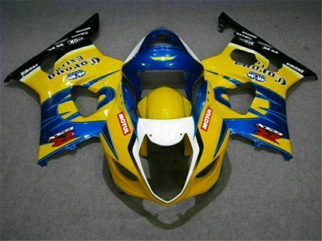 Jaune Bleu 03-04 GSXR 1000 Carénage Moto Jaune Bleu 03-04 GSXR 1000 Carénage Moto