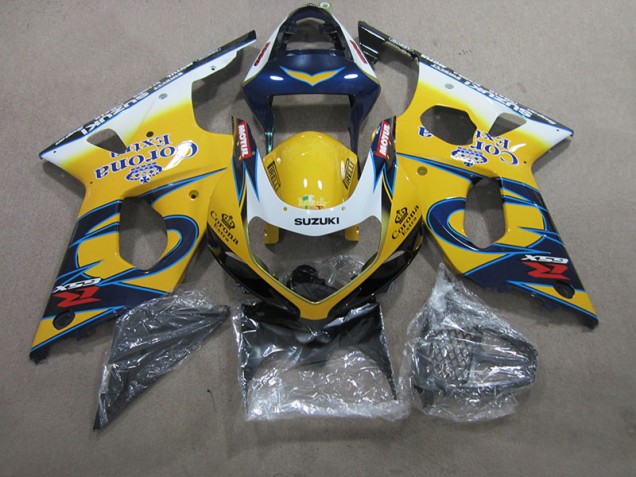 Jaune Bleu Corona Extra 00-02 GSXR 1000 Carénage Moto