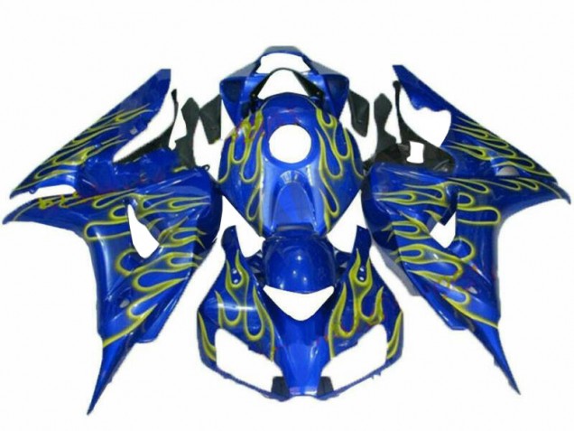 Jaune Flamme Bleu 06-07 CBR1000RR Carénage Moto Jaune Flamme Bleu 06-07 CBR1000RR Carénage Moto