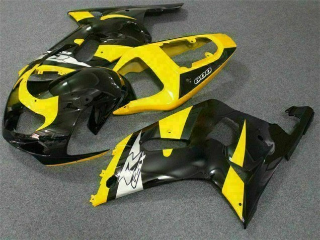 Jaune Noir 01-03 GSXR 600/750 Carénage Moto Jaune Noir 01-03 GSXR 600/750 Carénage Moto