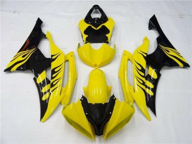 Jaune Noir 08-16 YZF R6 Carénage Moto Jaune Noir 08-16 YZF R6 Carénage Moto