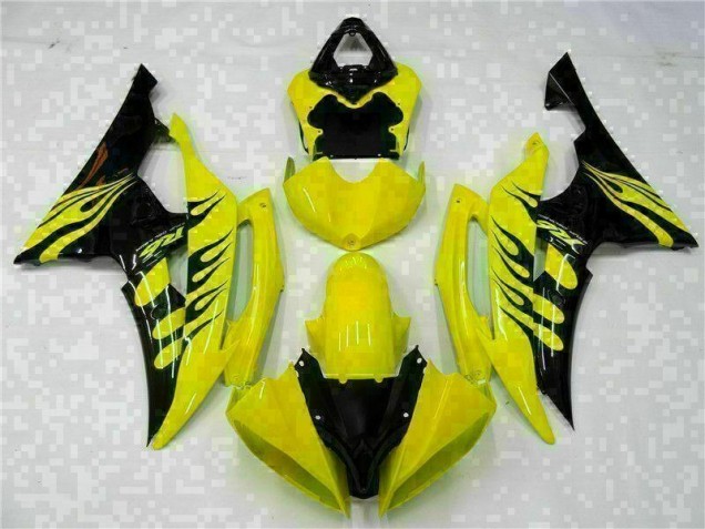 Jaune Noir 08-16 YZF R6 Carénages Moto Jaune Noir 08-16 YZF R6 Carénages Moto