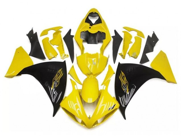 Jaune Noir 09-11 YZF R1 Carénage Moto Jaune Noir 09-11 YZF R1 Carénage Moto