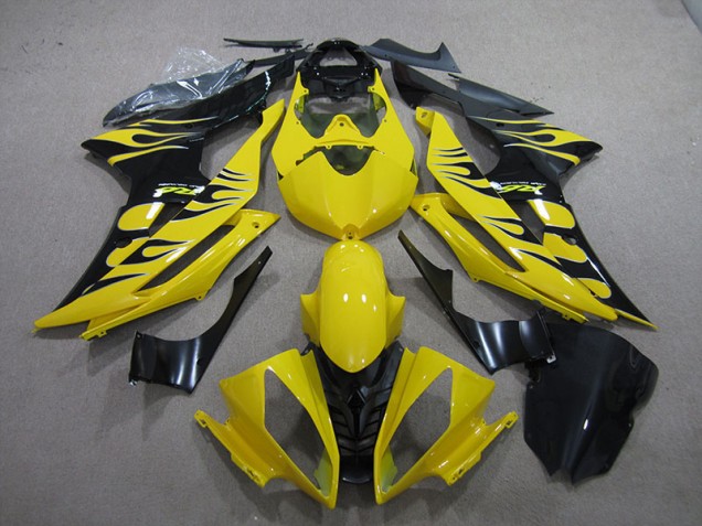 Jaune Noir Flamme 08-16 YZF R6 Carénage Moto Jaune Noir Flamme 08-16 YZF R6 Carénage Moto