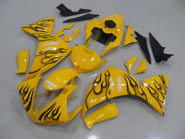 Jaune Noir Flamme 09-11 YZF R1 Carénage Moto Jaune Noir Flamme 09-11 YZF R1 Carénage Moto