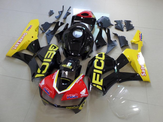Jaune Noir Geico 13-21 CBR600RR Carénage Moto