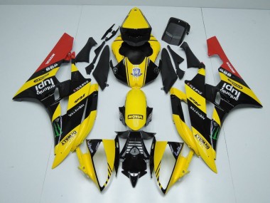 Jaune Noir Monster 06-07 YZF R6 Carénage Moto