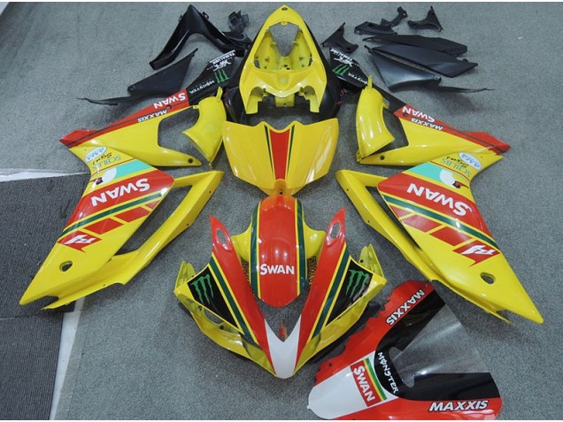 Jaune Rouge Swan 07-08 YZF R1 Carénage Moto Jaune Rouge Swan 07-08 YZF R1 Carénage Moto