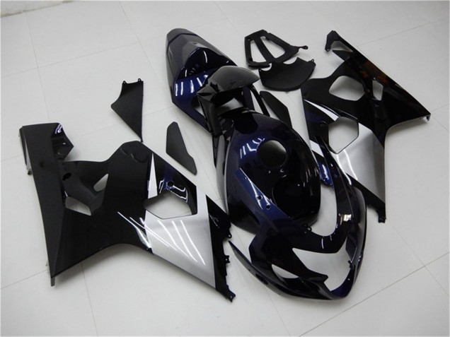 Carénages Moto Suzuki GSXR 600/750 2004-2005 - Noir Brillant Argent Bleu