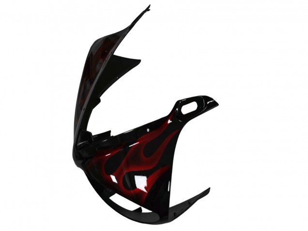 Carénage Moto Yamaha YZF R6 2003-2004 - Noir Brillant Rouge Flamme