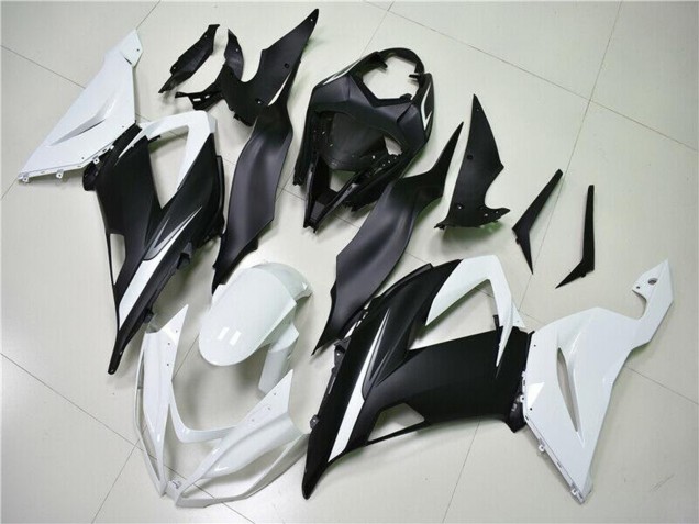 Carénages ABS Kawasaki ZX6R 2013-2018 - Blanc Noir Mat