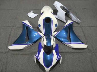 Carénages Moto Honda CBR1000RR 2008-2011 - Blanc Glossy Bleu Perle