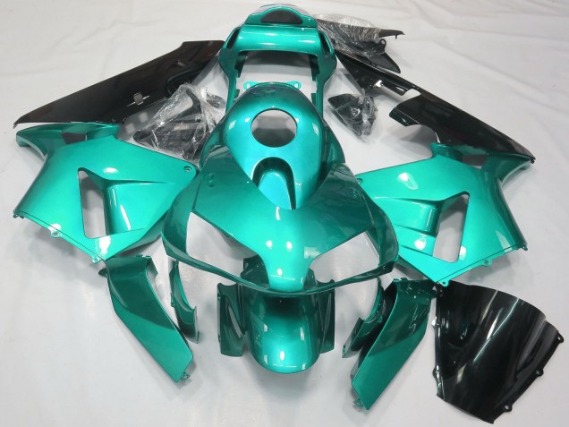 Carénages Moto Honda CBR600RR 2003-2004 - Bleu Sarcelle Noir Brillant