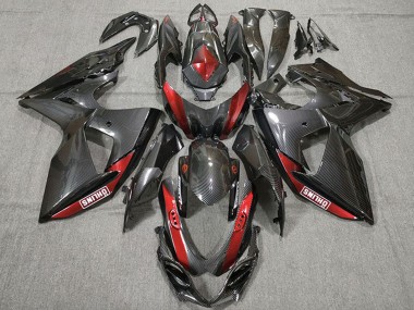 Carénages Moto Suzuki GSXR 1000 2009-2016 - Fibre de Carbone Rouge