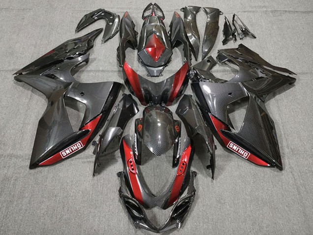 Carénages Moto Suzuki GSXR 1000 2009-2016 - Fibre de Carbone Rouge
