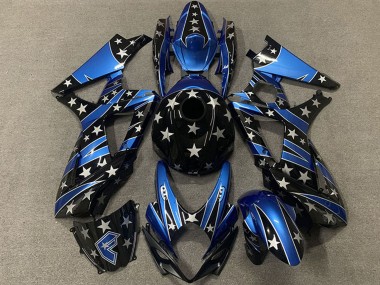 Carénages Moto Suzuki GSXR 1000 2007-2008 - Bleu Noir Brillant Étoile