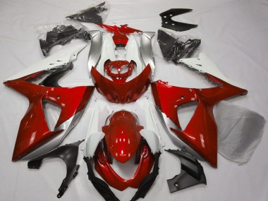 Carénages Moto Suzuki GSXR 1000 2009-2016 - Blanc Argent Rouge