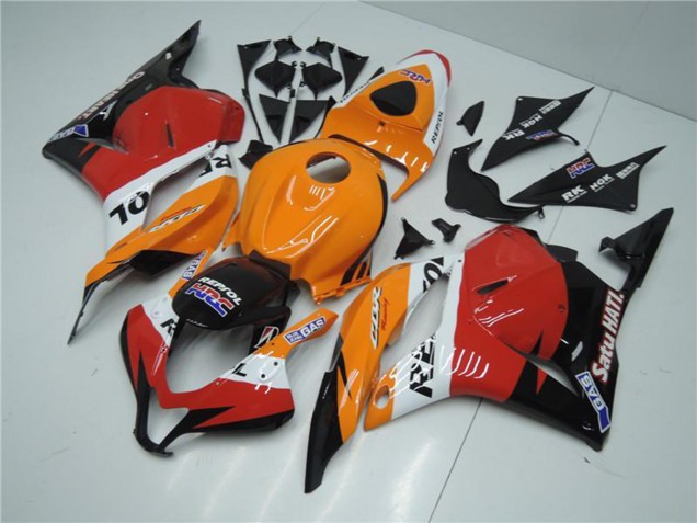Kits Complet Carénage Moto Honda CBR600RR 2009-2012 - Orange Blanc Rouge Noir Brillant Repsol