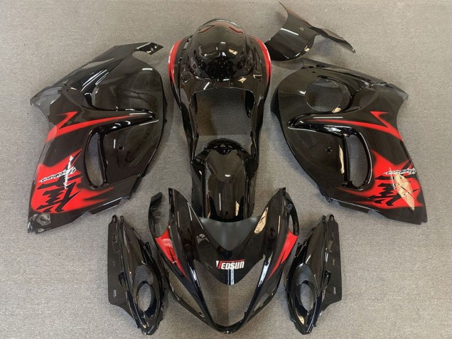 Carénages Moto Suzuki GSXR 1300 2008-2020 - Noir Brillant Rouge Logo