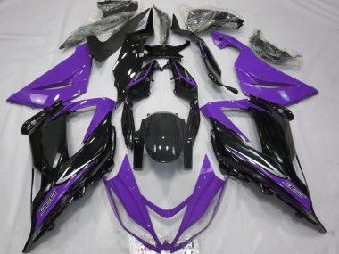 Carénages Moto Kawasaki ZX6R 2013-2018 - Violet Noir Brillant