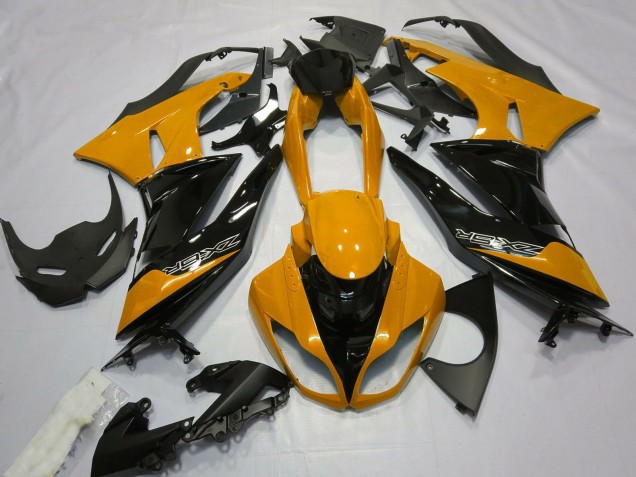 Carénages Moto Kawasaki ZX6R 2009-2012 - Orange Noir Brillant