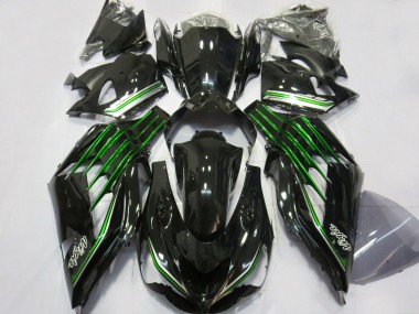 Carénages Moto Kawasaki ZX14R ZZR1400 2012-2024 - Noir Brillant Vert